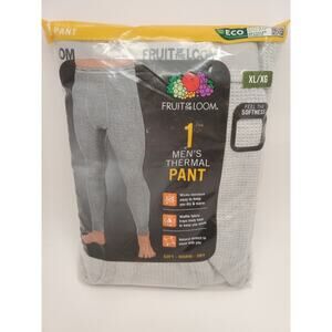 Fruit of the Loom Thermal Pants Men's Size XL/XG Underwear Waffle Gray NEW